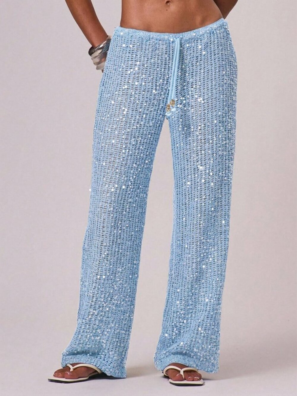Baby Blue Resort Women's Crochet Cover Up Trouser